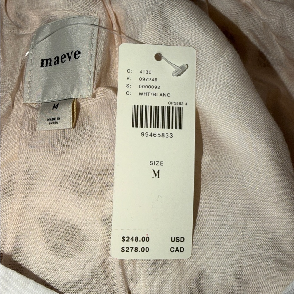 Anthropologie by Maeve Strapless Ivory Lace Mini Dress Peach Lining SIZE M NEW - Picture 7 of 7